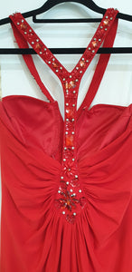 Red Embellished Maxi Dress