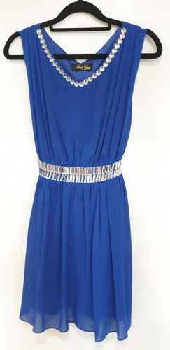 Embellished Blue Party Dress