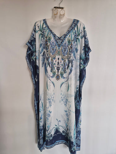 3/4 Digital Print Bling Kaftan