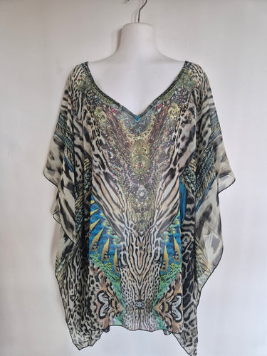 Digital Print Bling Short Kaftan