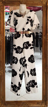 Load image into Gallery viewer, White with Black Flowers Pantsuit 2 x $69 11