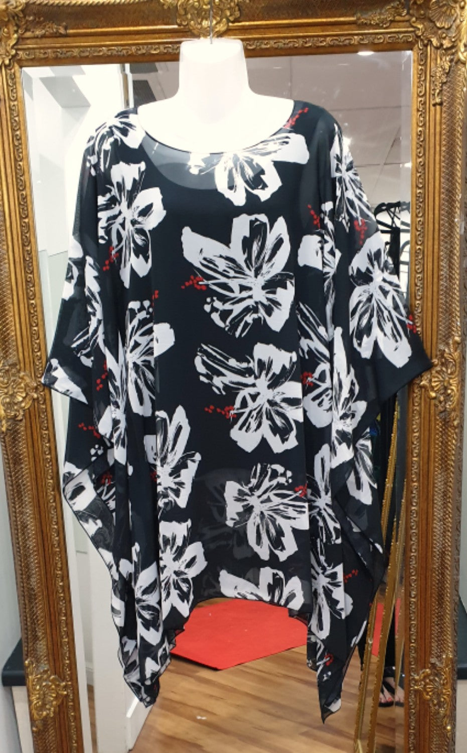 Print Chiffon Kaftan Top