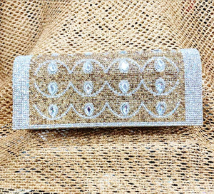 Gold and Silver Diamante Clutch