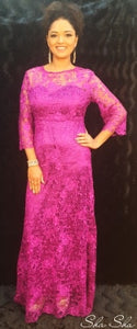 Luxury Lace Formal Dress 3/4 Sleeve