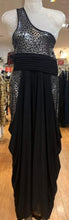 Load image into Gallery viewer, Sha Sha Black &amp; Gold Stretch Evening Dress XL