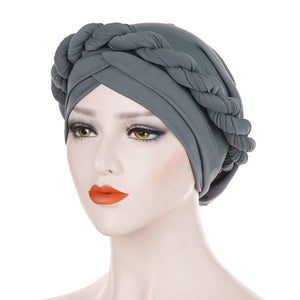Lady Women Cancer Hat Chemo Cap Muslim Braid Head Scarf Turban Head Wrap Cover Ramadan Hair Loss Islamic Headwear Arab Fashion