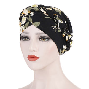 Milk Silk India Muslim Women Hijab Hat Cancer Chemo Cap Braid Beads Turban Headscarf Islamic Head Wrap Lady Beanie Bonnet Hair