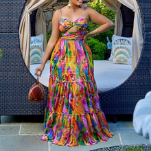 Load image into Gallery viewer, African Dresses For Women Elegant Dashiki Summer Spaghetti Straps Maxi Dress Ladies Traditional Africa Clothing Fairy Long Dress