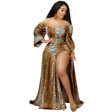 Load image into Gallery viewer, Showstopper Animal Print High Split Long Maxi Dresses S to 2XL