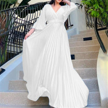 Load image into Gallery viewer, Long Sleeve Pleated Maxi Dresses S to 3XL