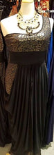 Load image into Gallery viewer, Sha Sha Black &amp; Gold Stretch Evening Dress XL