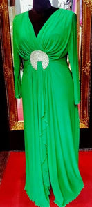 Sha Sha Circle Bling Embellished Green Evening Dress