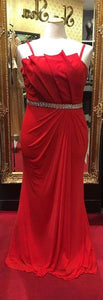 Sha Sha Red Fanned Evening Dress