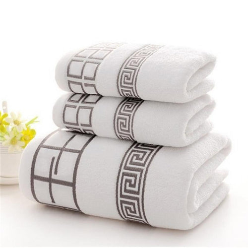 3PCS/Set Luxury 100% Cotton Soft Absorbent Towels 2 Bath Towel+ 1 Face Towel Sets 3 Colors Available